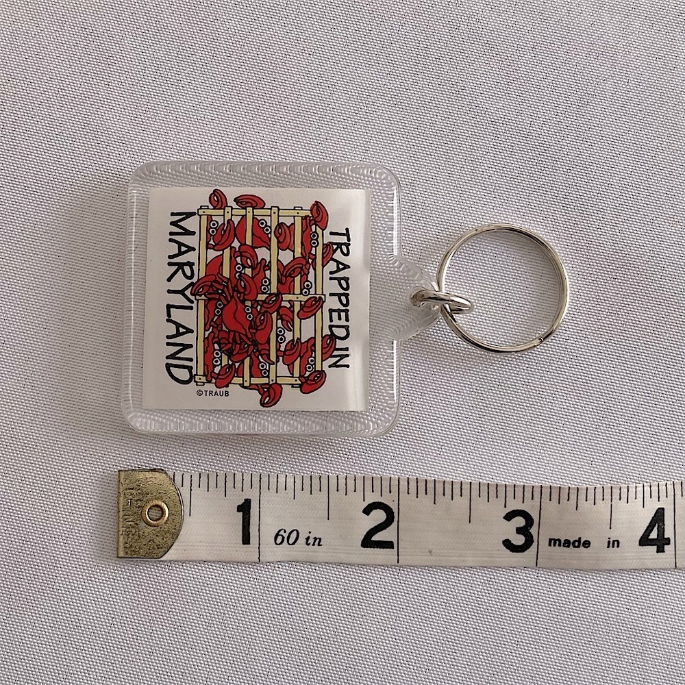 ⭐️ Vintage Acrylic Multicolored Trapped In Maryland Keychain - Picture 4 of 5